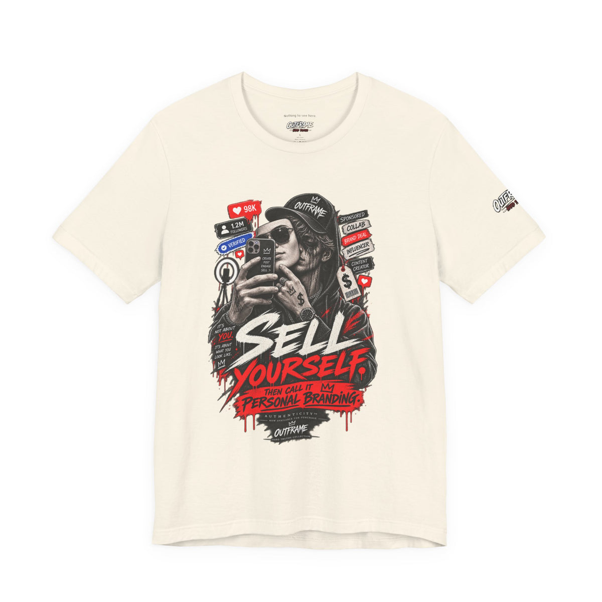 Graphic Tee — "Sell Yourself" Social Media Satire T-Shirt