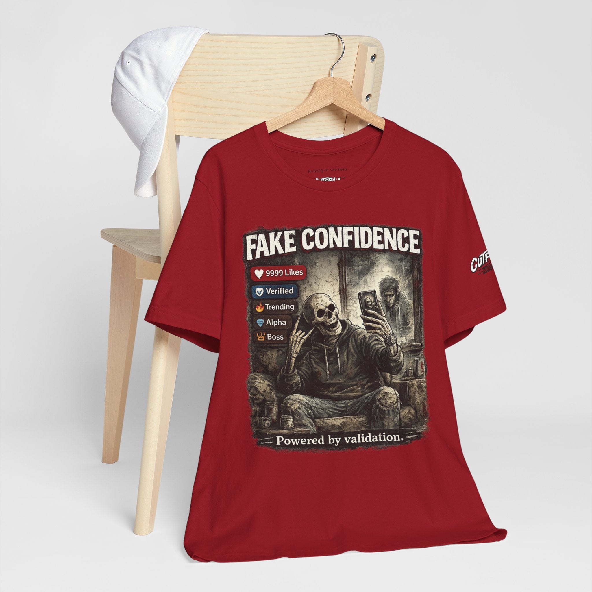 OUTFRAME Hard Truths – Fake Confidence | Premium Graphic Streetwear T-Shirt