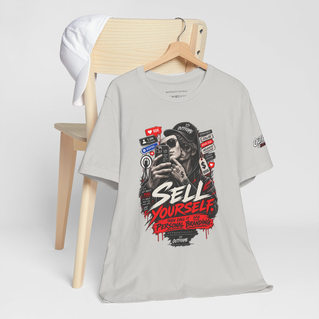 Graphic Tee — "Sell Yourself" Social Media Satire T-Shirt