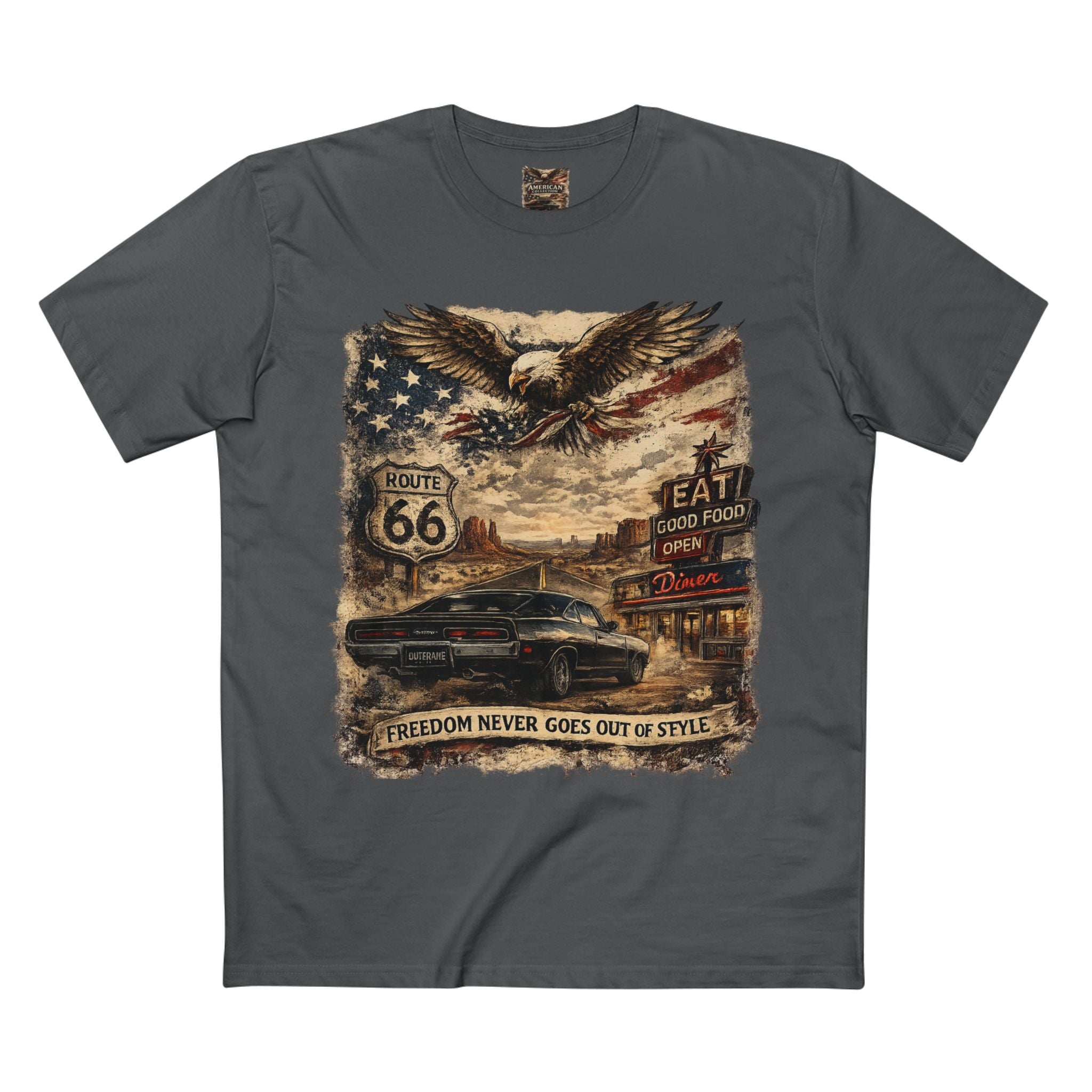 Freedom Never Goes Out of Style – Vintage American Muscle Car T-Shirt