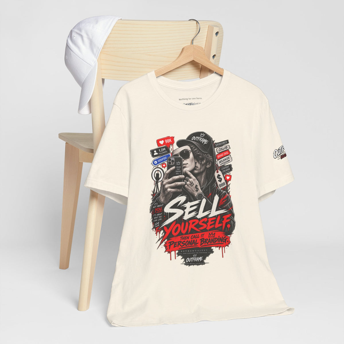 Graphic Tee — "Sell Yourself" Social Media Satire T-Shirt