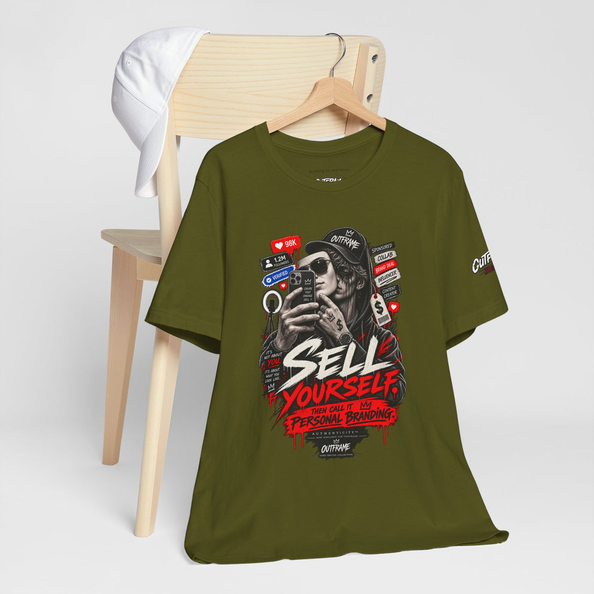 Graphic Tee — "Sell Yourself" Social Media Satire T-Shirt
