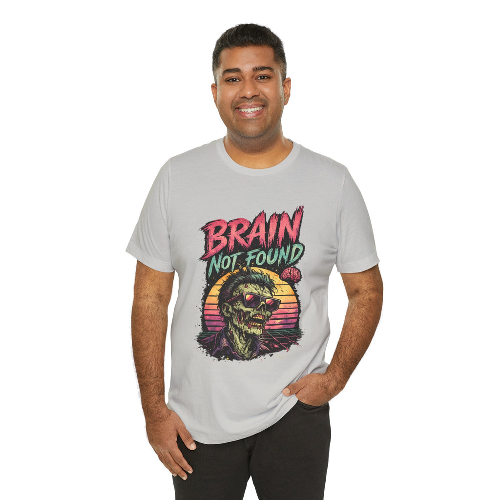 Brain Not Found – Please Restart Humanity Retro Zombie T-Shirt