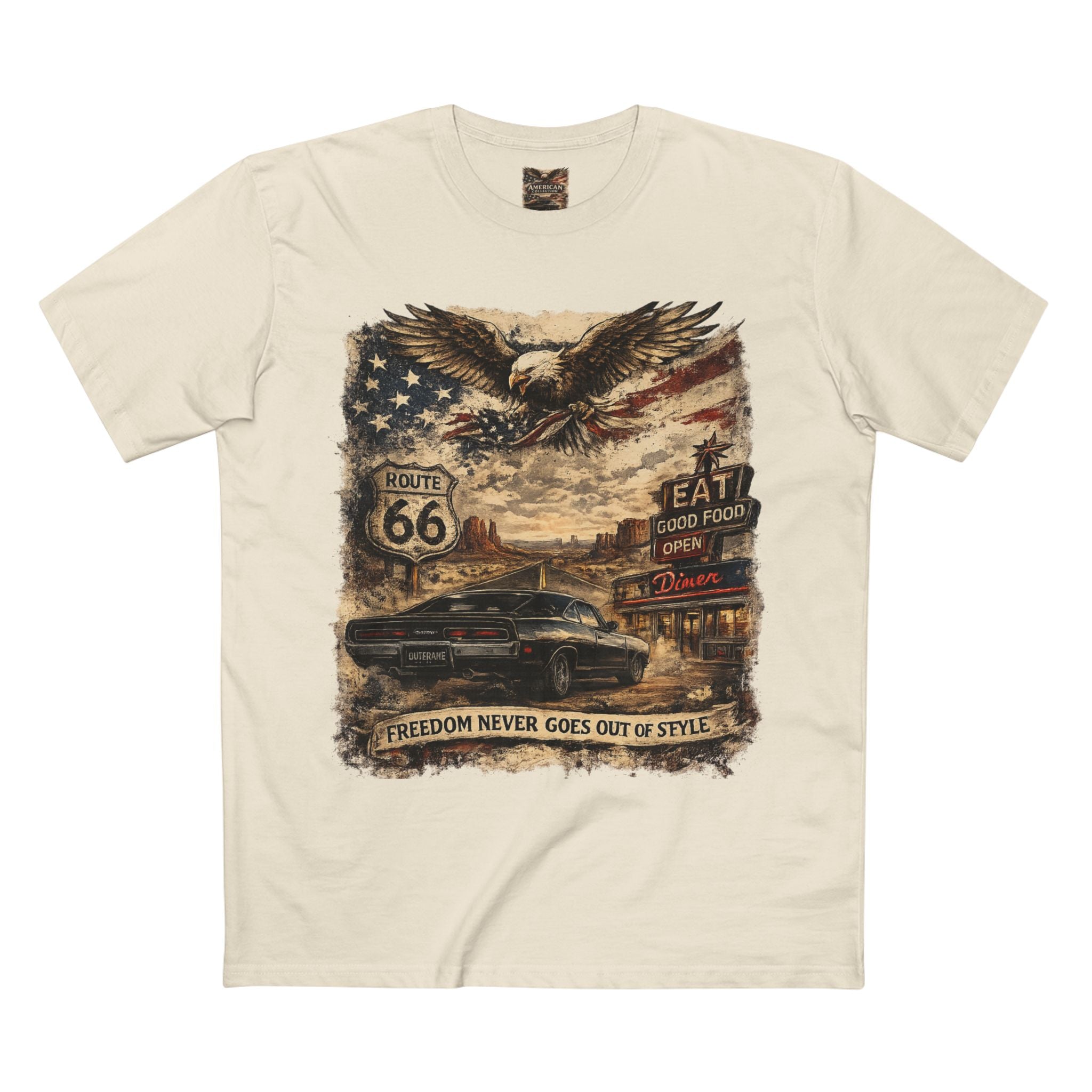 Freedom Never Goes Out of Style – Vintage American Muscle Car T-Shirt
