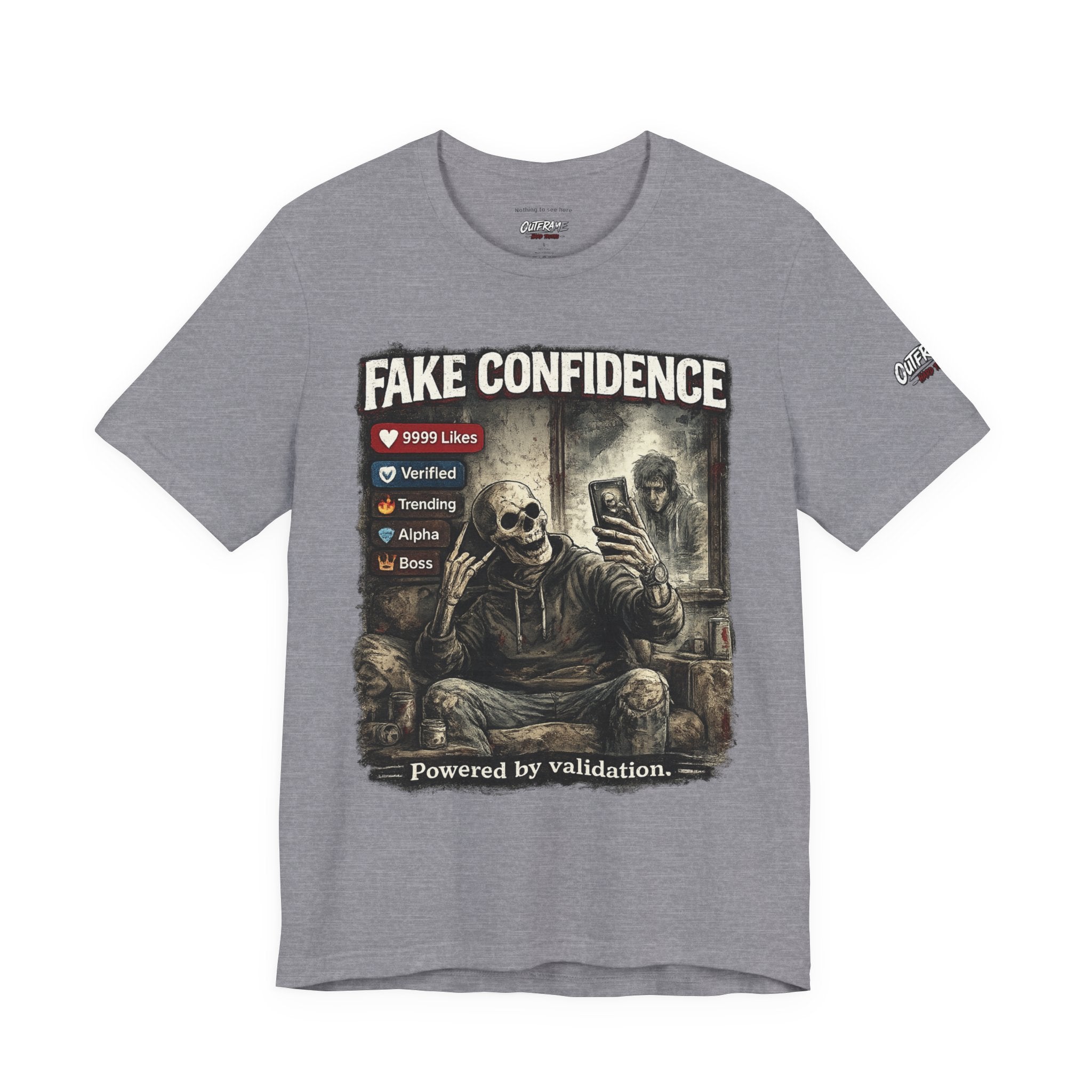 OUTFRAME Hard Truths – Fake Confidence | Premium Graphic Streetwear T-Shirt