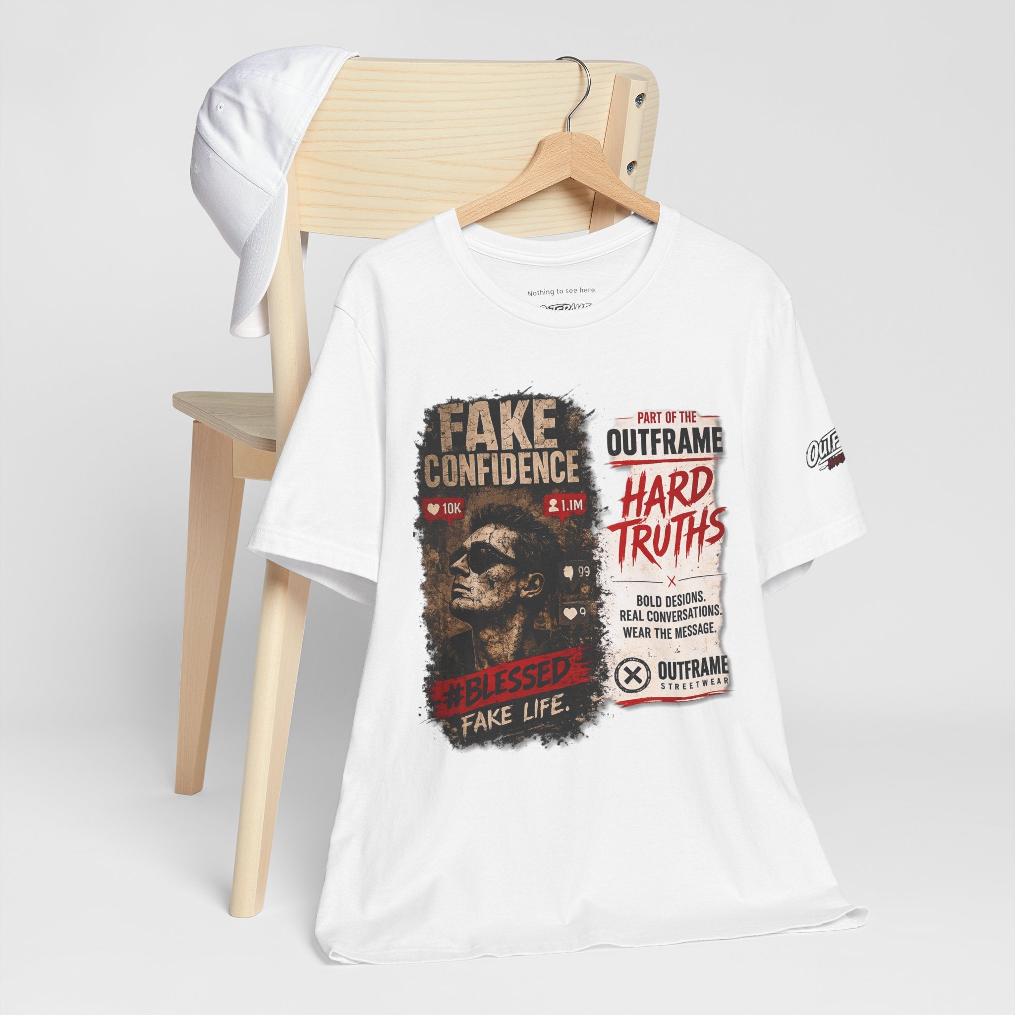 Fake Confidence – OUTFRAME Hard Truths Editorial Graphic T-Shirt