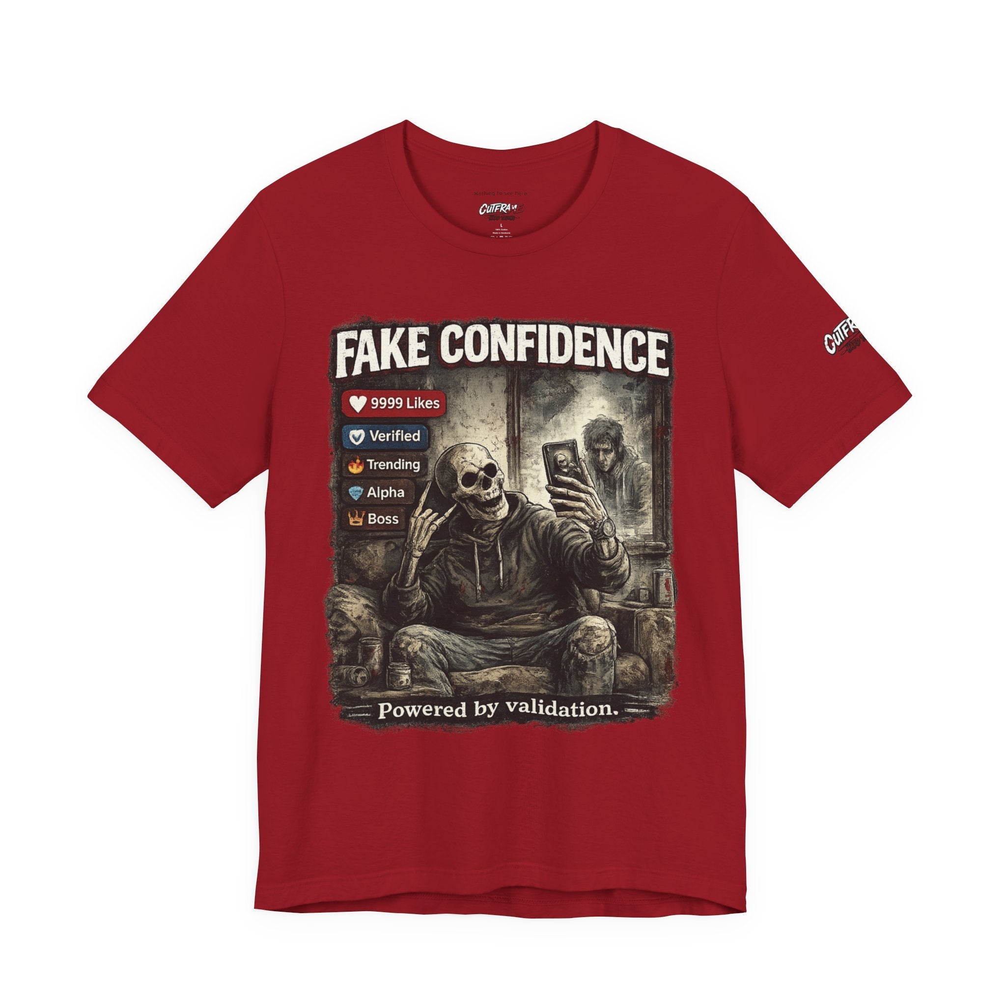 OUTFRAME Hard Truths – Fake Confidence | Premium Graphic Streetwear T-Shirt