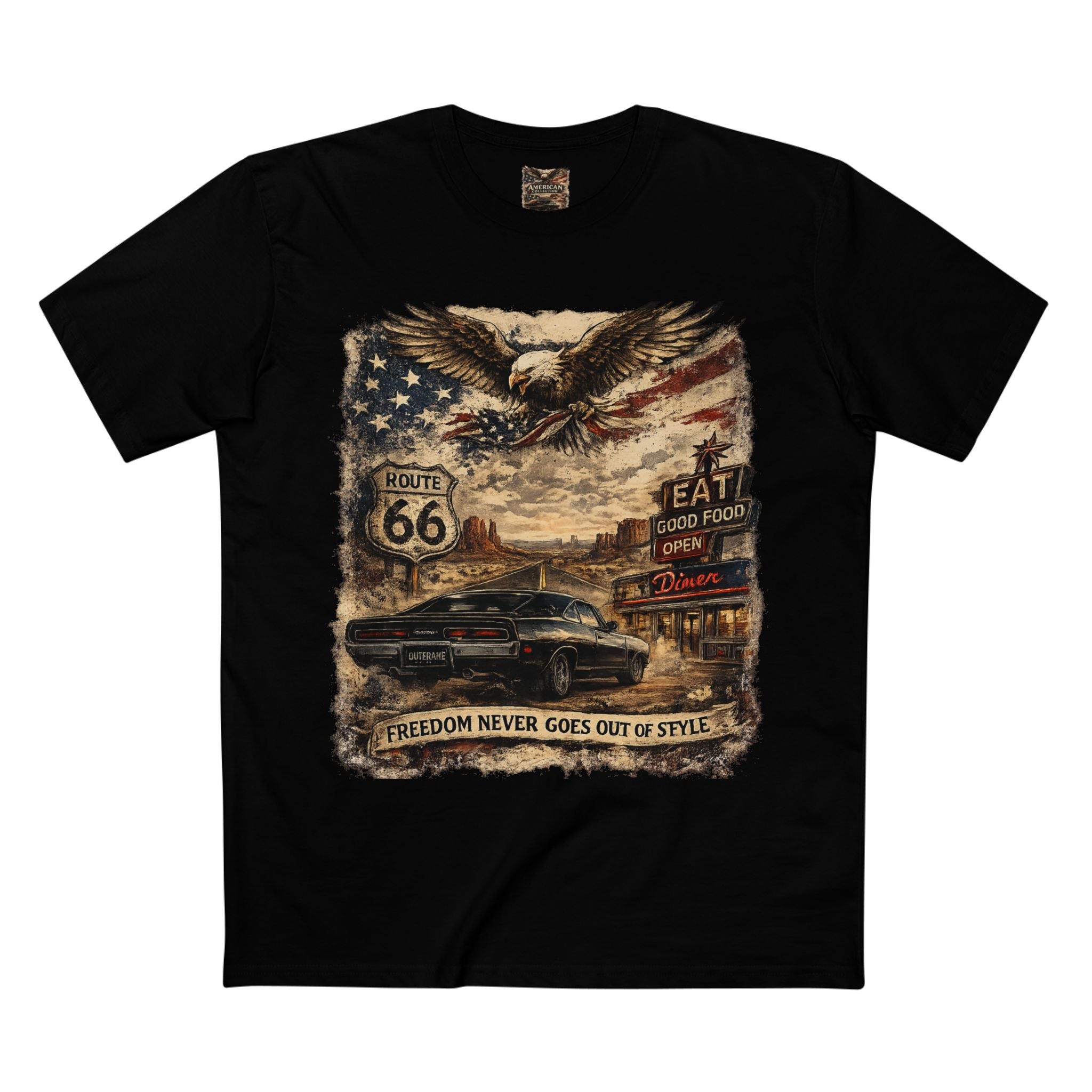 Freedom Never Goes Out of Style – Vintage American Muscle Car T-Shirt