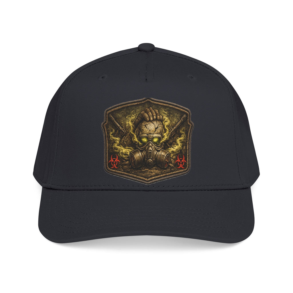 Baseball Cap — Toxic Skull Patch Hat | Edgy Military Green Trucker Style