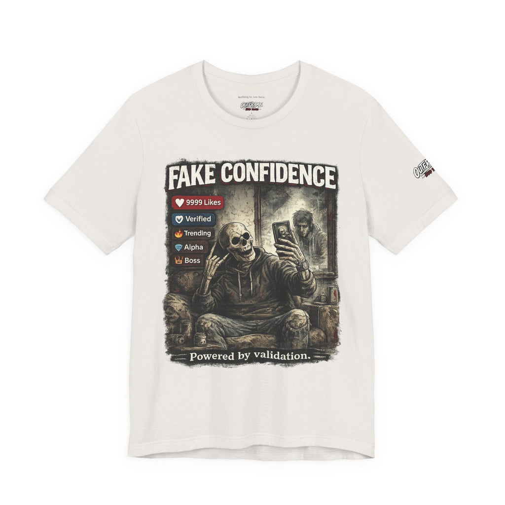 OUTFRAME Hard Truths – Fake Confidence | Premium Graphic Streetwear T-Shirt