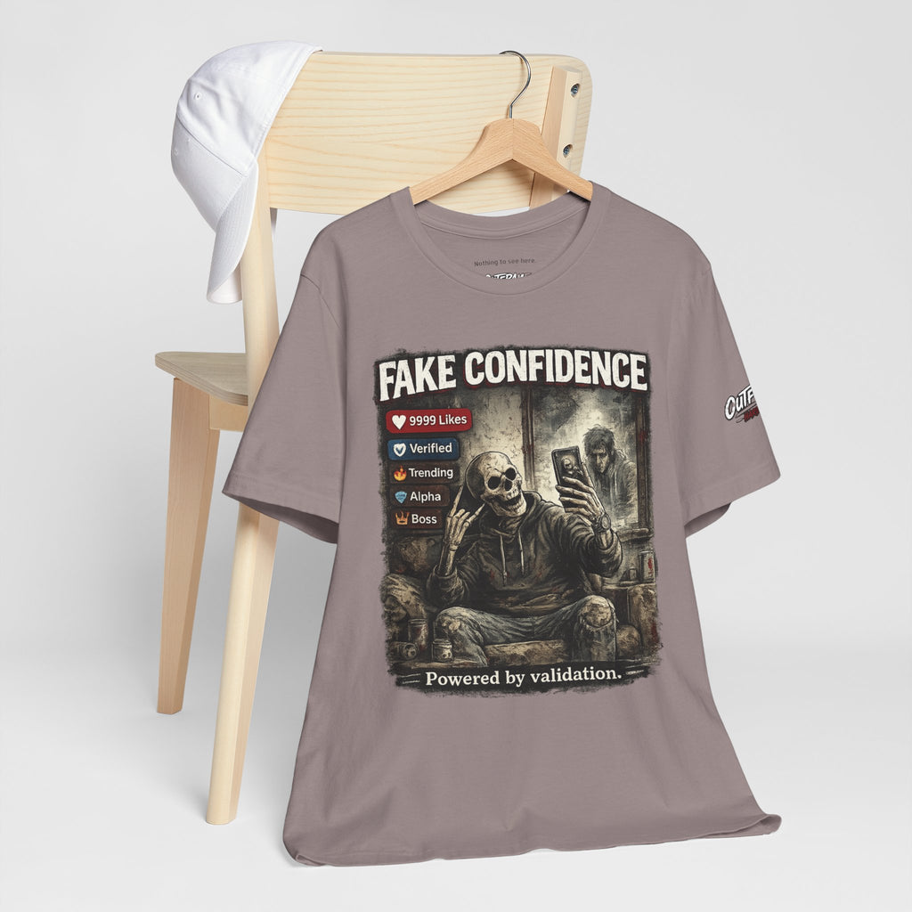 OUTFRAME Hard Truths – Fake Confidence | Premium Graphic Streetwear T-Shirt