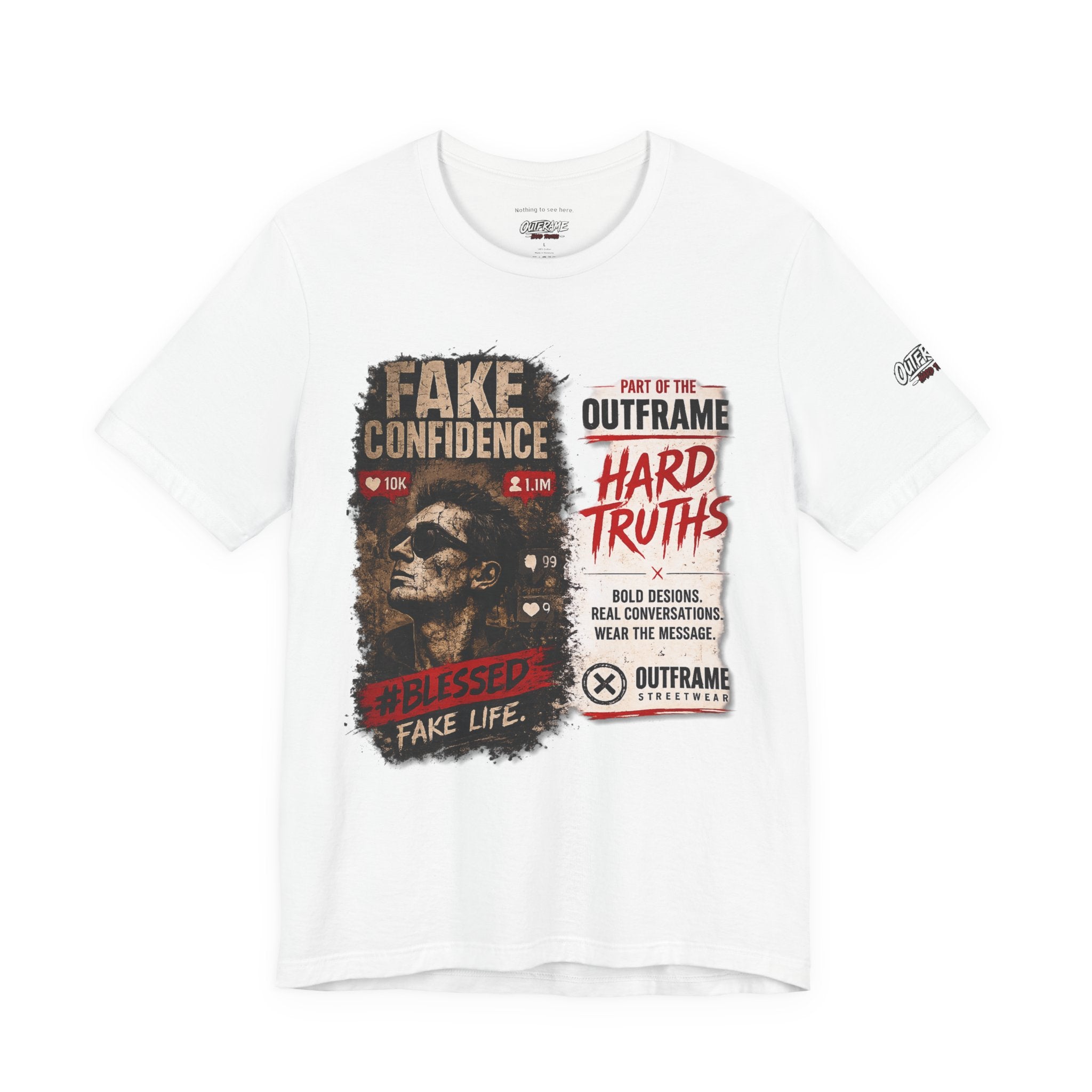 Fake Confidence – OUTFRAME Hard Truths Editorial Graphic T-Shirt
