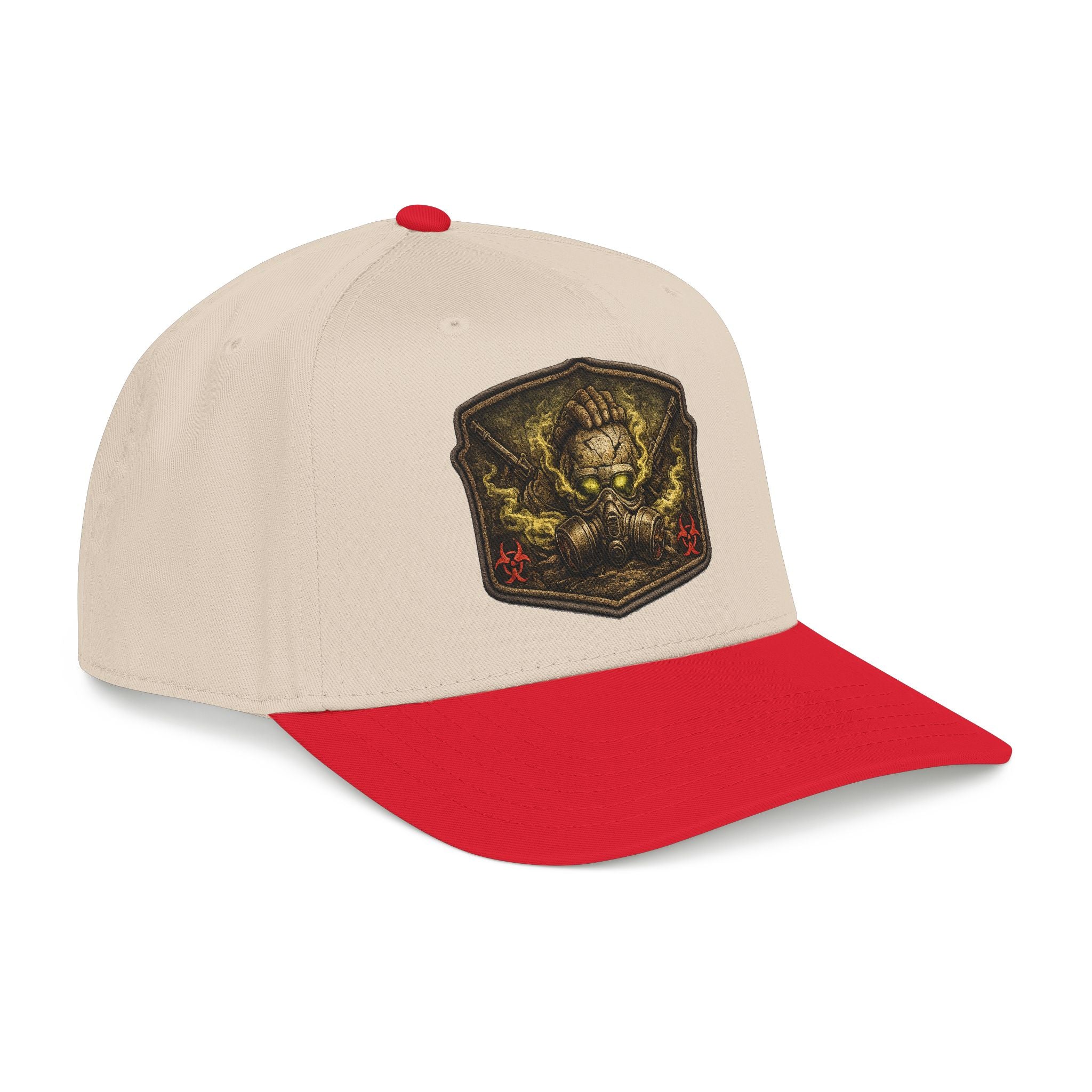 Baseball Cap — Toxic Skull Patch Hat | Edgy Military Green Trucker Style