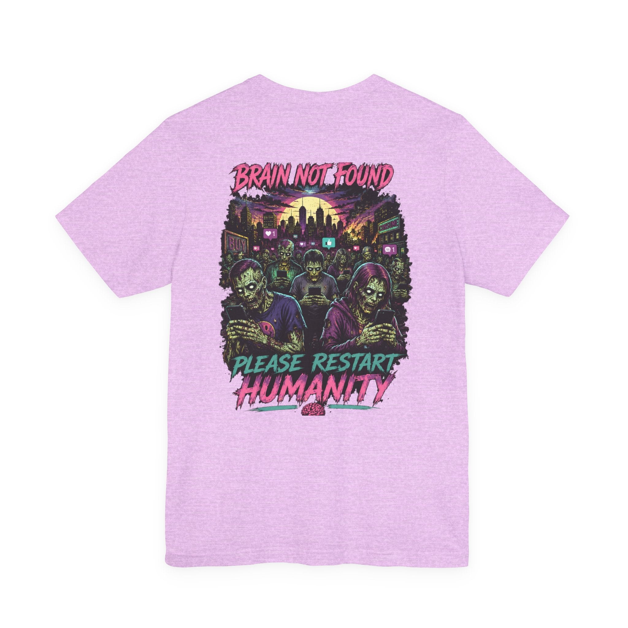 Brain Not Found – Please Restart Humanity Retro Zombie T-Shirt