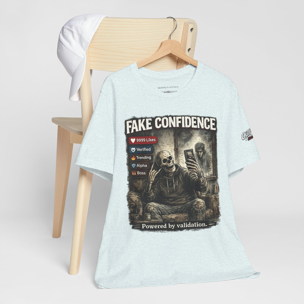 OUTFRAME Hard Truths – Fake Confidence | Premium Graphic Streetwear T-Shirt