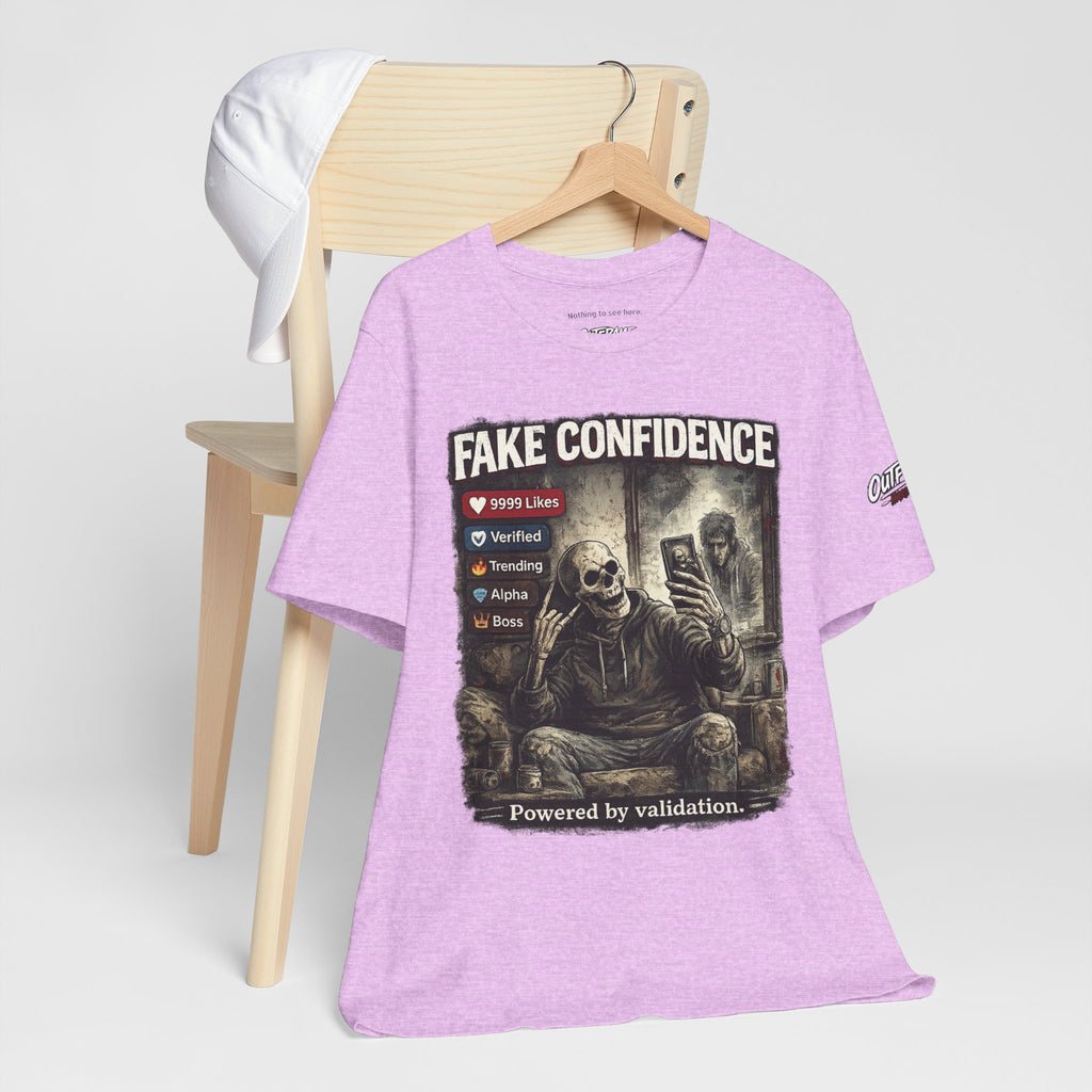 OUTFRAME Hard Truths – Fake Confidence | Premium Graphic Streetwear T-Shirt
