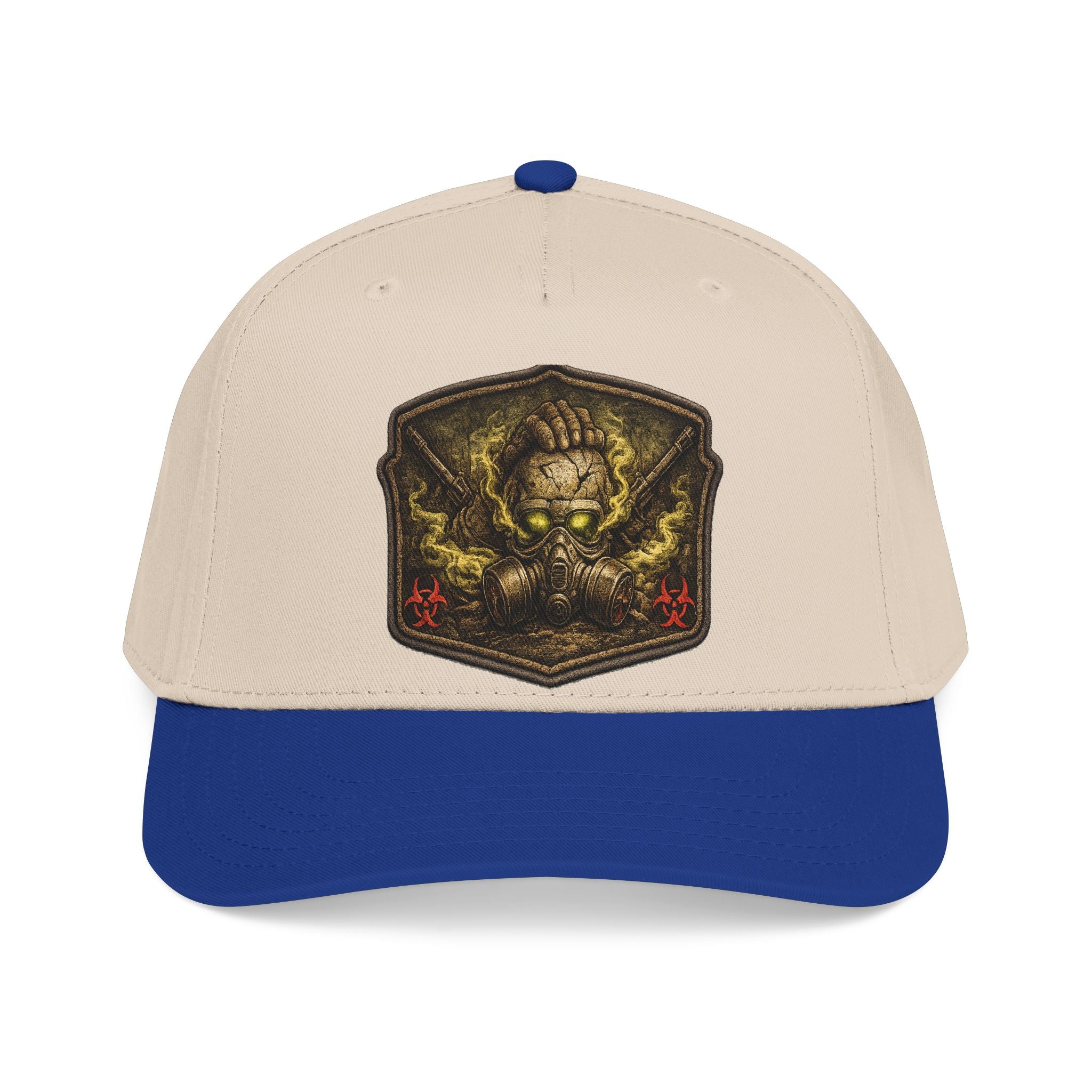 Baseball Cap — Toxic Skull Patch Hat | Edgy Military Green Trucker Style