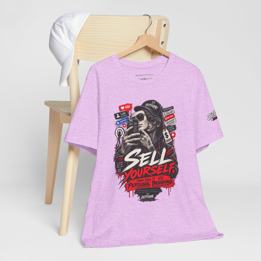 Graphic Tee — "Sell Yourself" Social Media Satire T-Shirt