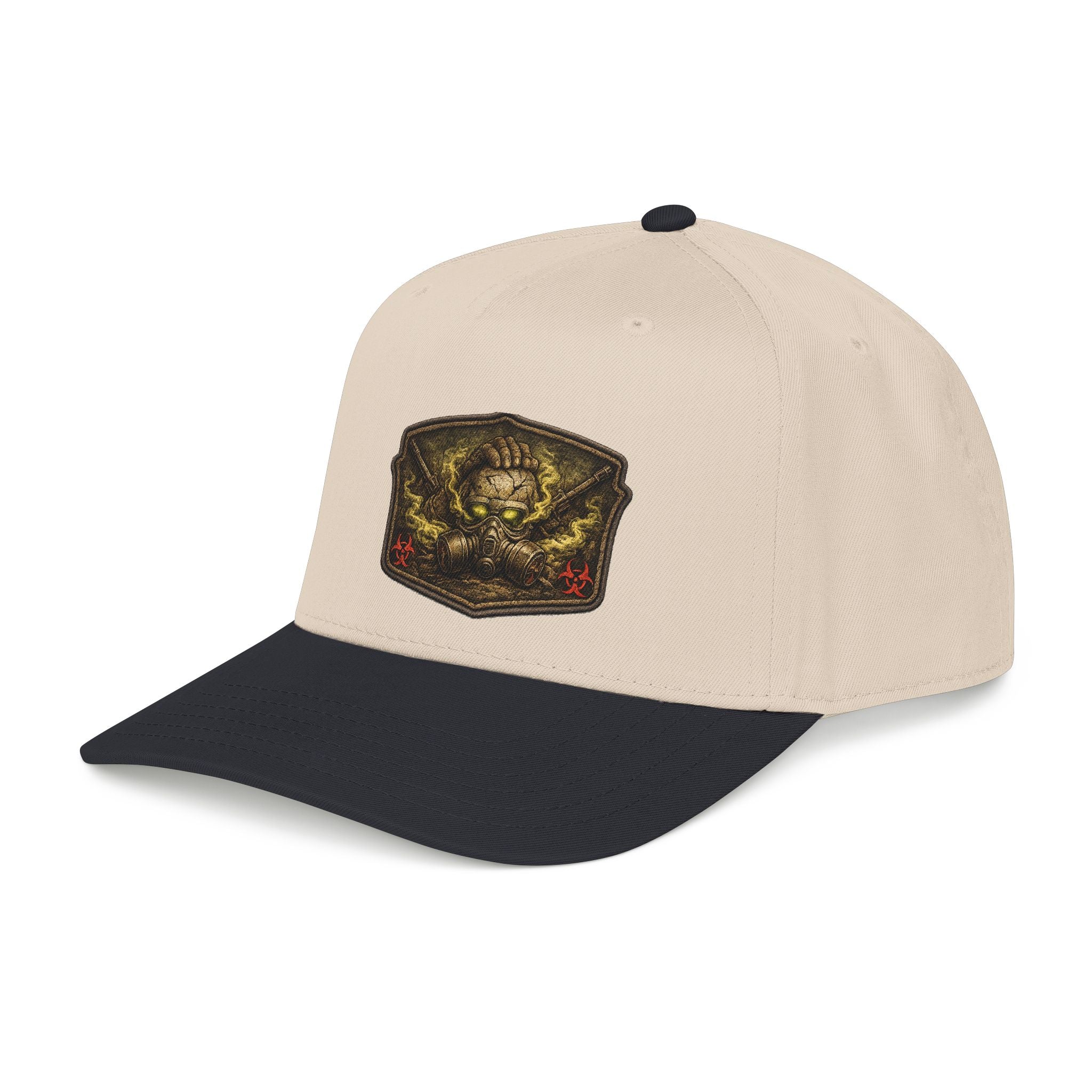Baseball Cap — Toxic Skull Patch Hat | Edgy Military Green Trucker Style